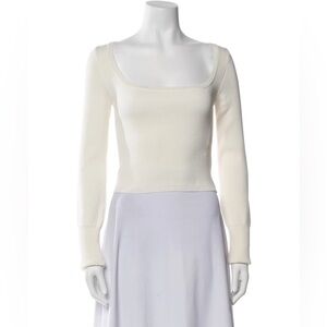 Arakii Lala Crop Square Neck Sweater, S